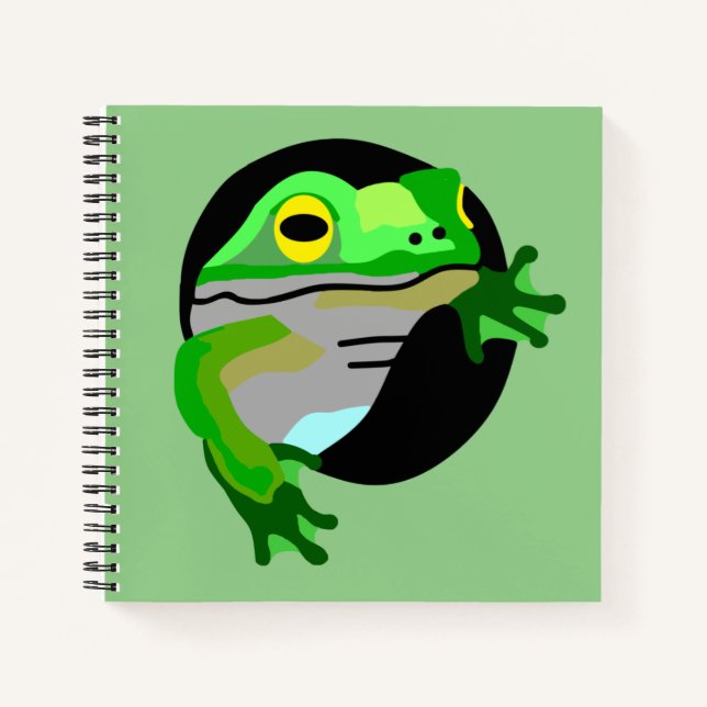 Grüner Frosch Notizbuch (Vorderseite)