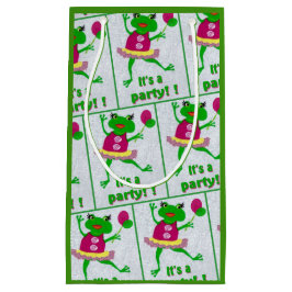 Grüner Frosch-Party-Geschenk-Tasche für irgendeine Kleine Geschenktüte