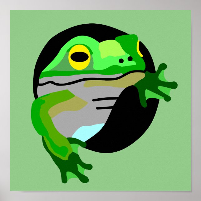 Grüner Frosch Poster (Vorne)