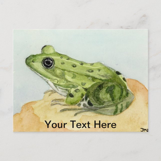 Grüner Frosch Postkarte (Vorderseite)