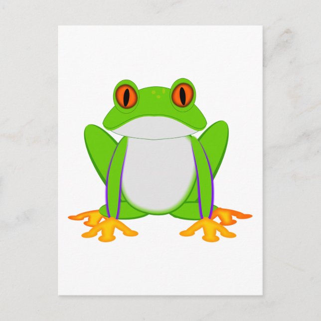 Grüner Frosch Postkarte (Vorderseite)