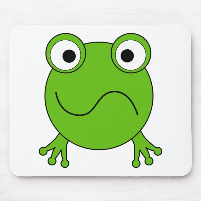 Grüner Frosch. Schauen verwirrt Mousepad (Vorne)