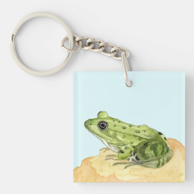 Grüner Frosch Schlüsselanhänger (Vorderseite)