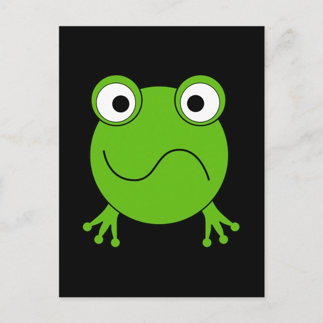 Grüner Frosch. Sieht verwirrt aus. Postkarte (Vorderseite)