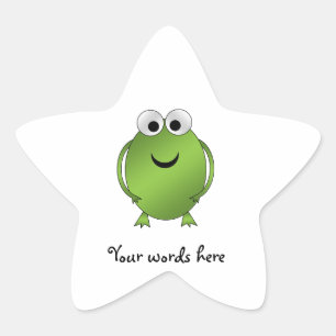 Grüner Frosch Stern-Aufkleber