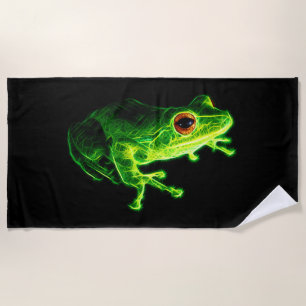 Grüner Frosch Strandtuch