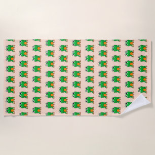 Grüner Frosch Strandtuch