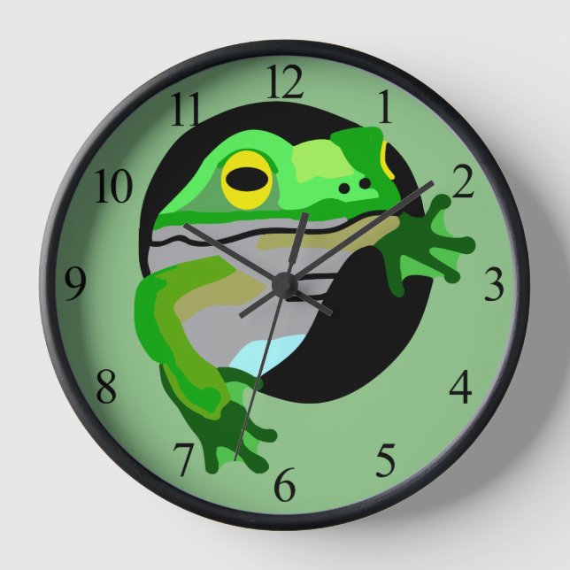 Grüner Frosch Uhr (Vorderseite)