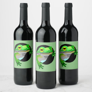Grüner Frosch Weinetikett