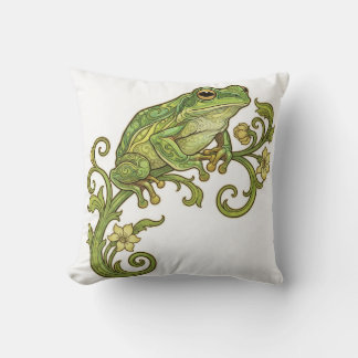 Grüner Frosch-Wurfkissen Kissen