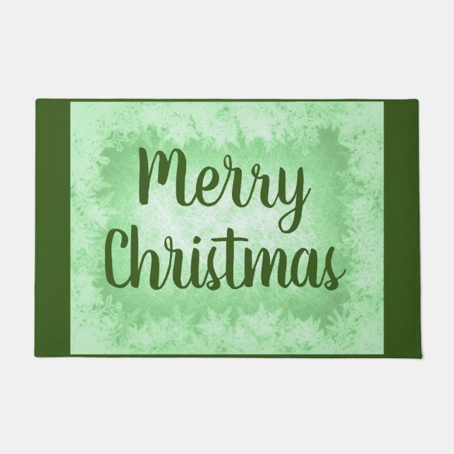 Grüner Frost Frohe Weihnachten Fußmatte (Vorderseite)