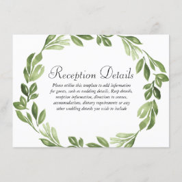 Grüner Frühling Hochzeitsfeier Empfang Begleitkarte