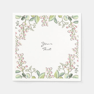 Grüner Frühling Rosa Blume Napkins Serviette
