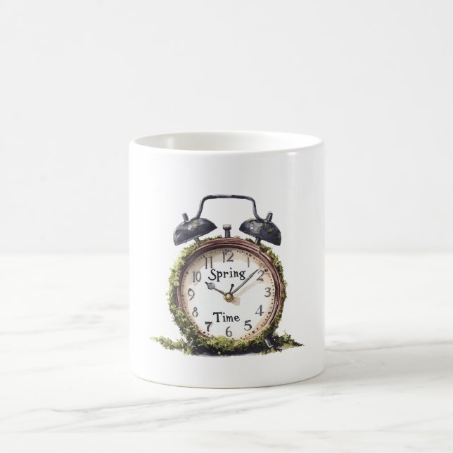 Grüner Frühling Wecker Kaffeetasse (Mittel)