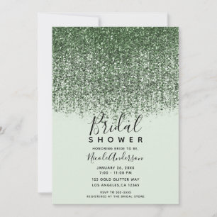 Grüner funkelnder Glitter St. Patrick Brautparty   Einladung