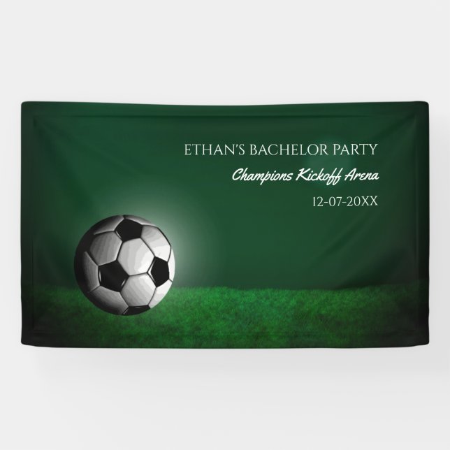 Grüner Fußball Geburtstag / Bachelor Party Banner (Horizontal)