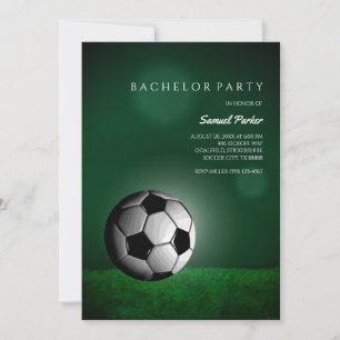 Grüner Fußball Geburtstag / Bachelor Party Einladung
