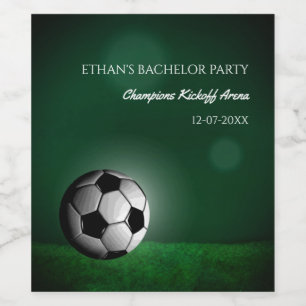 Grüner Fußball Geburtstag / Bachelor Party Weinetikett
