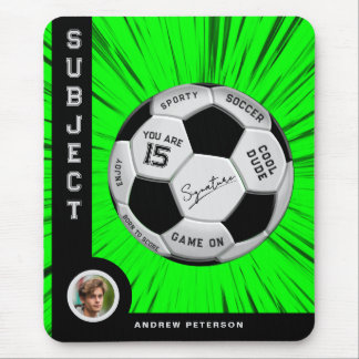 Grüner Fußball Geburtstag nach Maß Mousepad