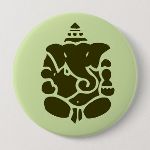 Grüner Ganesh Knopf Button
