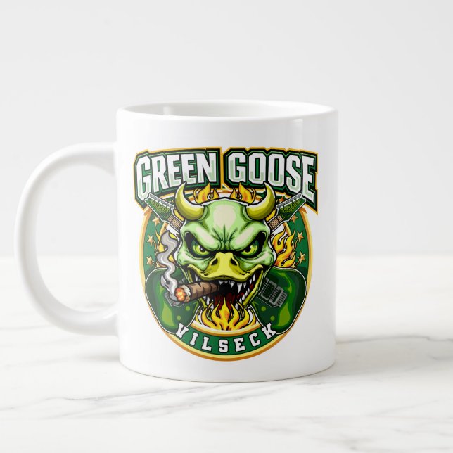 Grüner Gänse Schädel Vilseck  Jumbo-Tasse (Links)