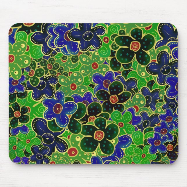 grüner Garten Blumenstrauß Mousepad (Vorne)
