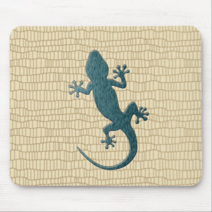 Grüner Gecko auf Reptil Mousepad