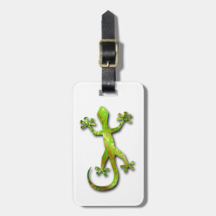 Grüner Gecko mit Goldmuster Gepäckanhänger