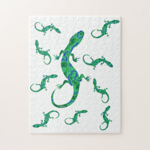 Grüner Gecko Puzzle