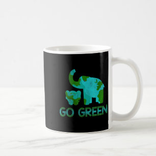 Grüner Geh Elefant Natur Klima Schutz Stunde Tag Kaffeetasse