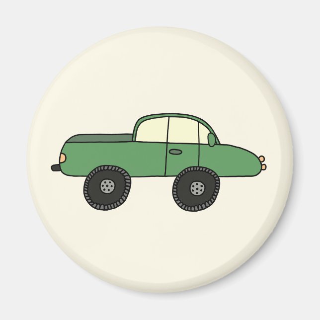 Grüner Geländewagen Magnet (Vorne)