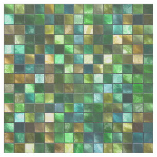 Grüner gelber mit Ziegeln gedeckter quadratischer Stoff