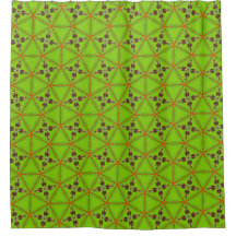 Grüner geometrischer Muster-Duschvorhang