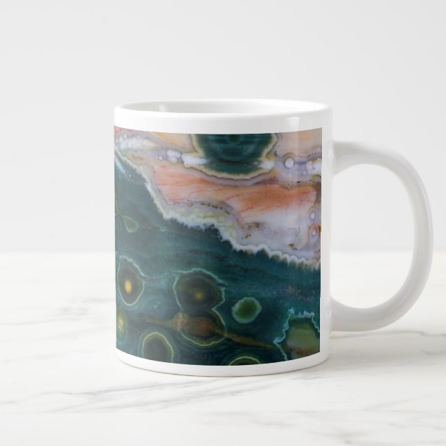 Grüner Gepunkteter Ozean-Jasper Jumbo-Tasse (Rechts)