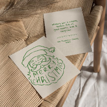 Grüner gezeichneter Weihnachtsmann Frohe Weihnacht