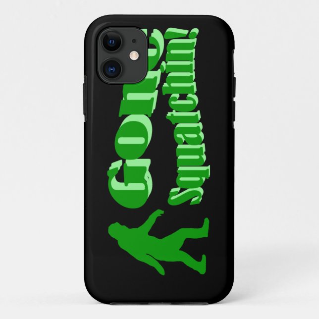Grüner gezogener Squatchin-Slogan Case-Mate iPhone Hülle (Rückseite)