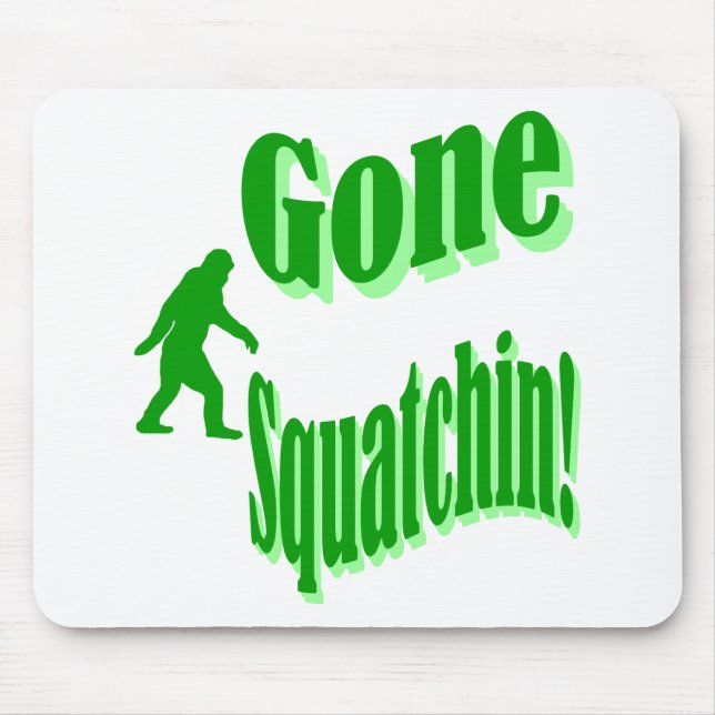 Grüner gezogener Squatchin-Slogan Mousepad (Vorne)