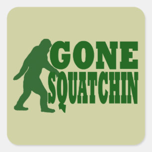 Grüner gezogener Squatchin-Slogan Quadratischer Aufkleber