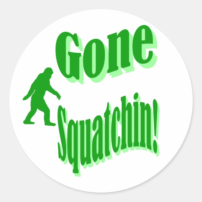 Grüner gezogener Squatchin-Slogan Runder Aufkleber (Vorderseite)