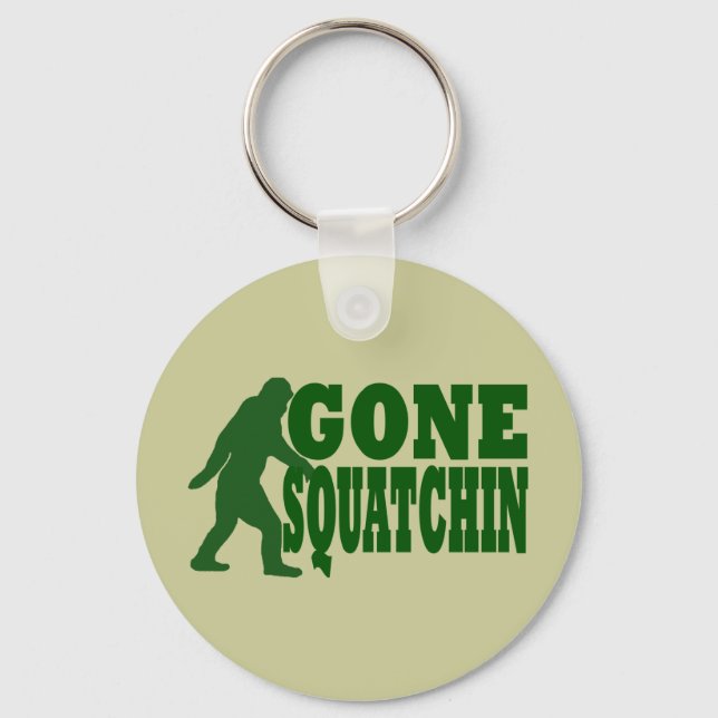 Grüner gezogener Squatchin-Slogan Schlüsselanhänger (Vorderseite)