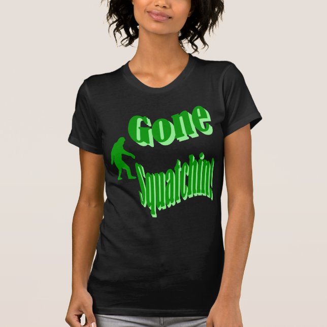 Grüner gezogener Squatchin-Slogan T-Shirt (Vorderseite)
