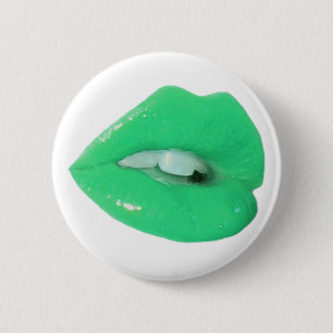 Grüner giftiger Kuss Button