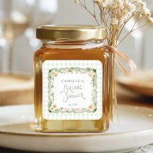 Grüner Gingham-Blumen-Hochzeitsdusche-Gunstbeweis-