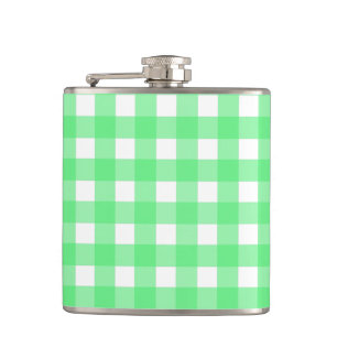 Grüner Gingham Flachmann