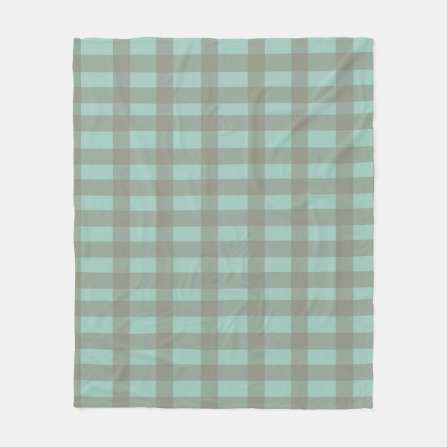 Grüner Gingham Fleecedecke (Vorderseite)