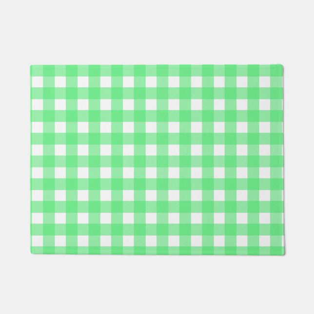 Grüner Gingham Fußmatte (Vorderseite)