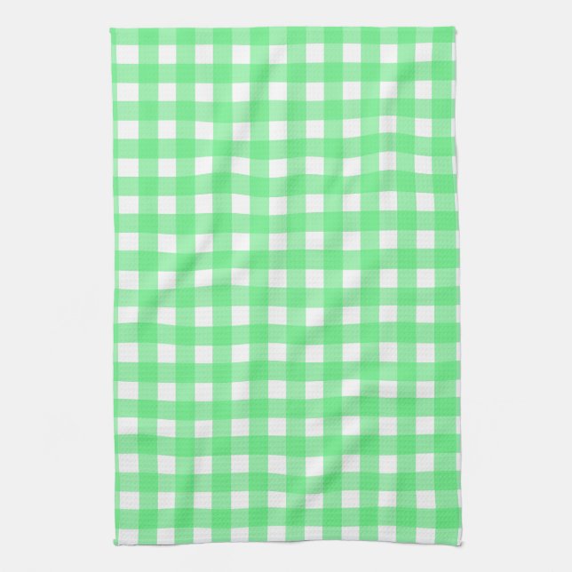 Grüner Gingham Geschirrtuch (Vertikal)
