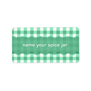 Grüner Gingham-karierter Entwurfs-Küchen-Aufkleb Adressaufkleber