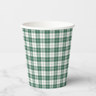 Grüner Gingham Karo Geschlechtsneutral Pappbecher