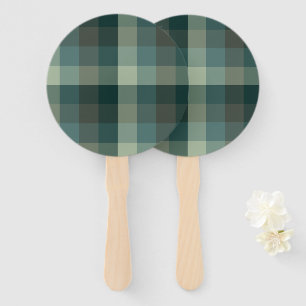 Grüner Gingham-Karo-Karo-Design Fächer